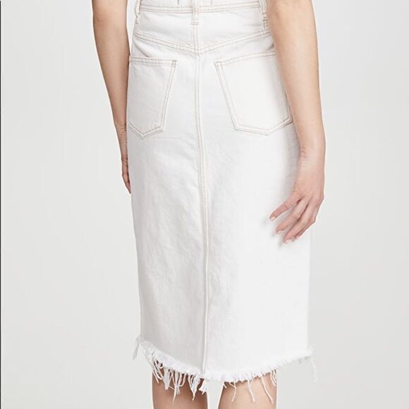 EUC Free People Mambo White Denim Midi Skirt 28 - Picture 4 of 7